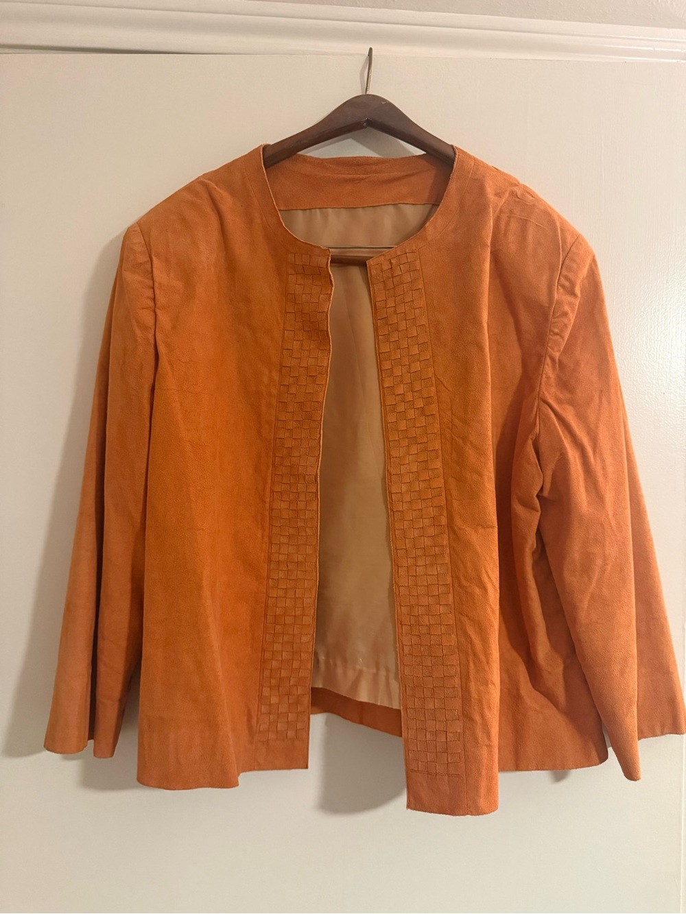 Orange Vintage Genuine suede open face blazer